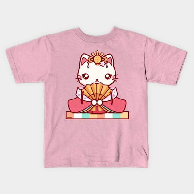 Hi-Nya-Matsuri Empress Kids T-Shirt by Bearggirl